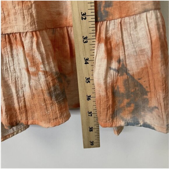 Current Air Tie Dye Tiered Dress Womens Size Small Gauze Peasant Tie Neck - Picture 6 of 9